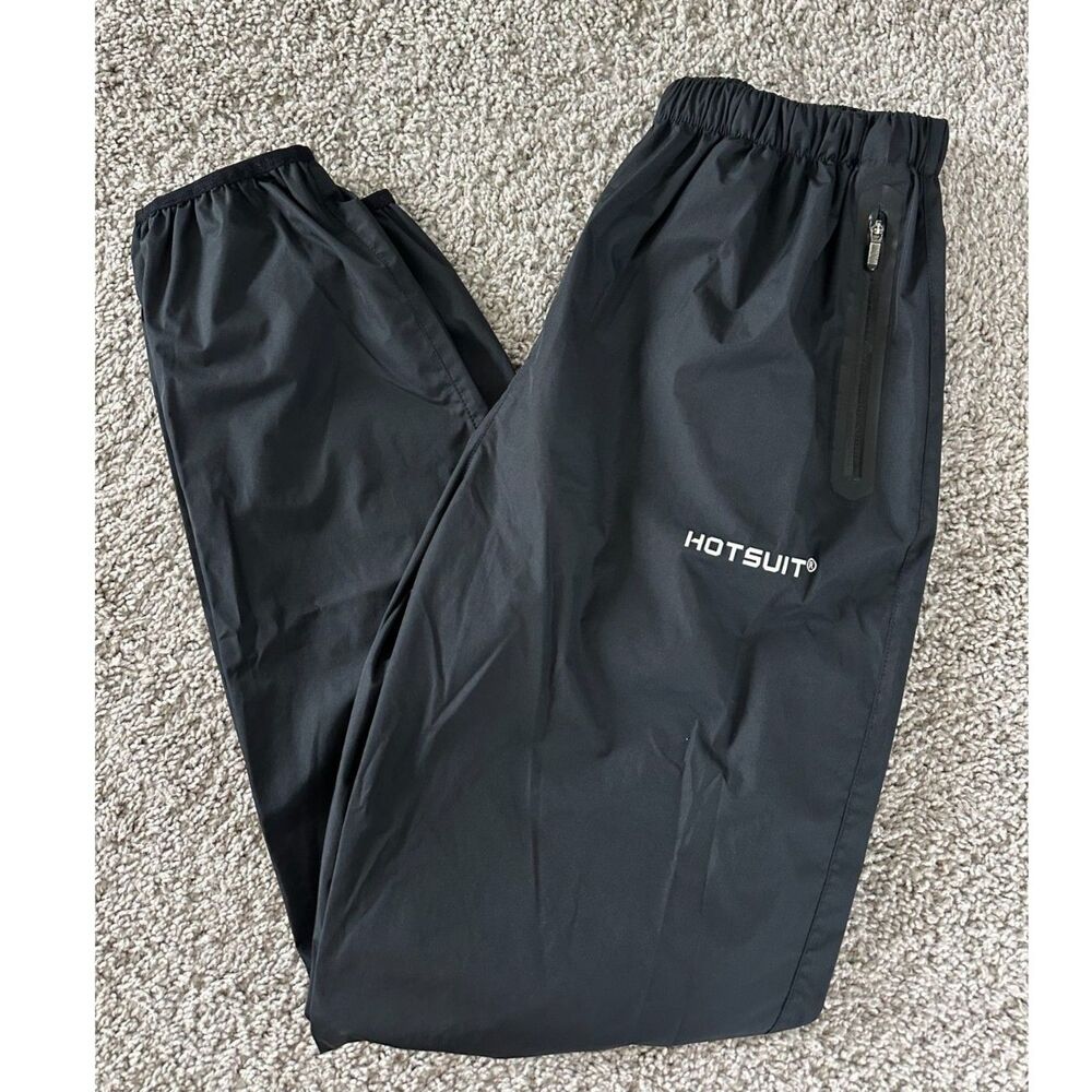 Hot Suit Women’s Black Sauna Sweat Pants Size Large Athletic Workout Fitness